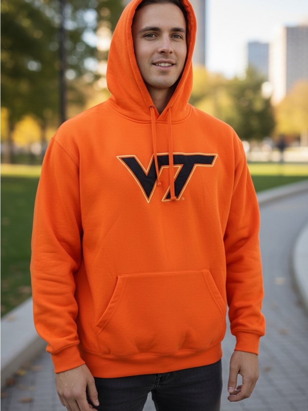 Stadium Athletics Orange VT Logo Pullover Hoodie